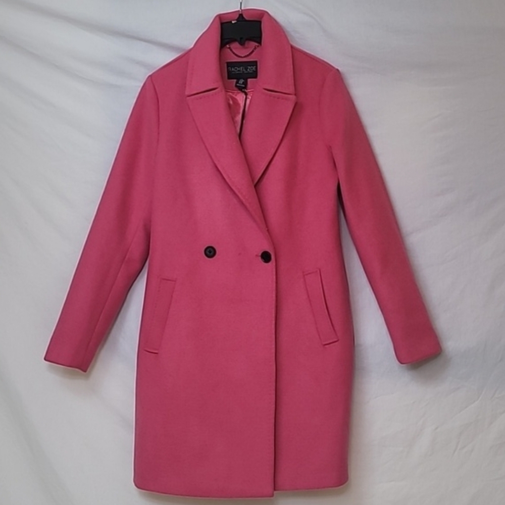 Rachel Zoe Pink Double Breasted Coat - Picture 3 of 10